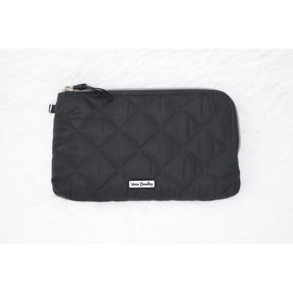 Vera Bradley Black RFID All In One Wallet Wristlet Organizer Clutch